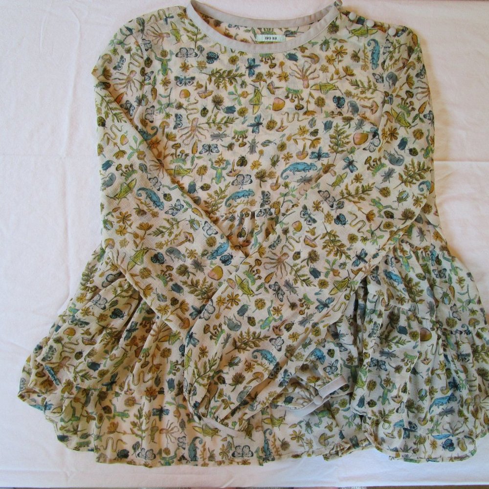 UO Kimchi Blue Babydoll long-sleeve blouse